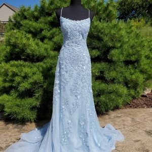 Sherri Hill 52338 Light Blue Gown Size 10